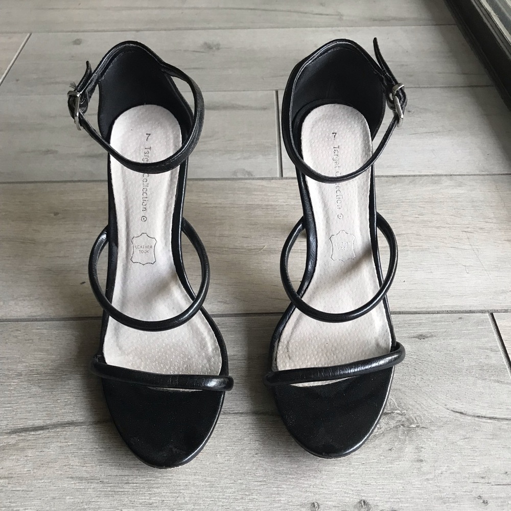 Black Strappy Sandal Stiletto Heel Size 7